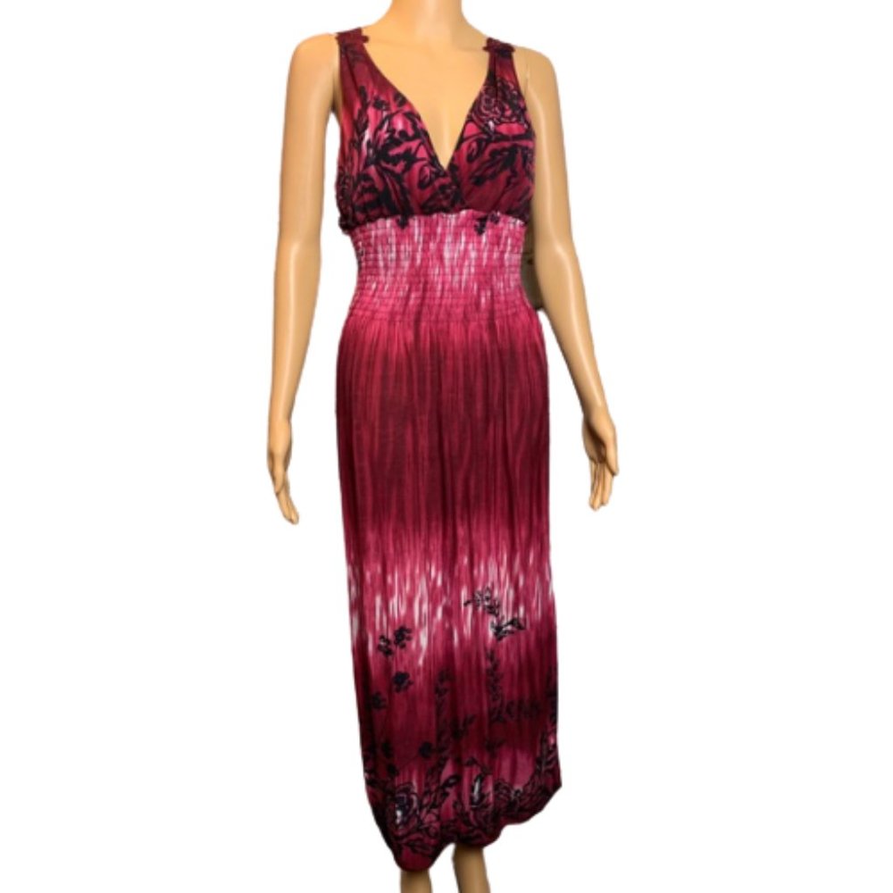 Floral Lace Back Island Paradise Maxi Dress
